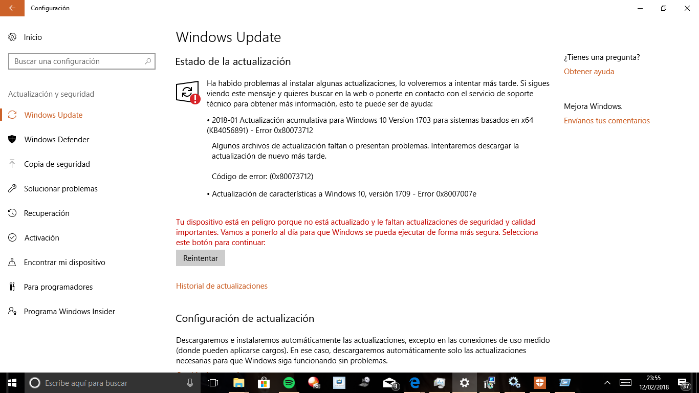 Windows 10 No Puedo Actualizar Windows Update Microsoft Community 1211