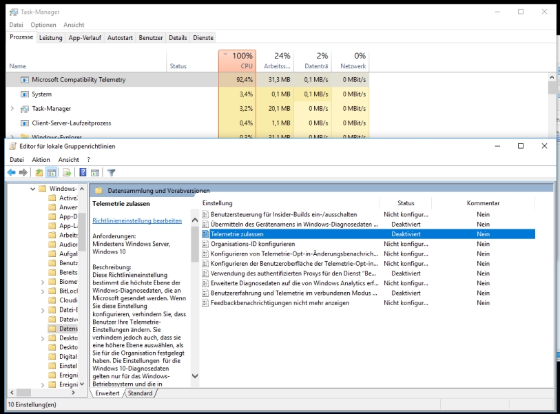 Microsoft Compatibility Telemetry legt System lahm