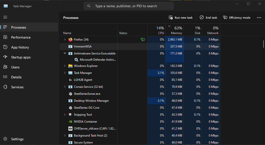 VmmemWSA process - How to stop it from running when no VM is running ...