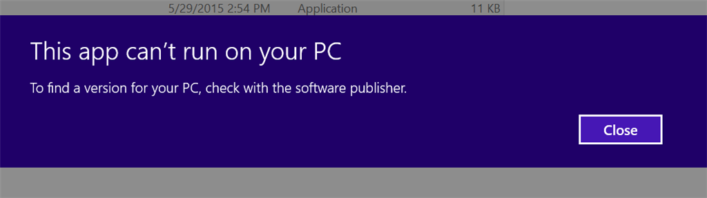 Can your pc. This app can't Run on your PC. Run Windows. Вин 8.1. This PC.