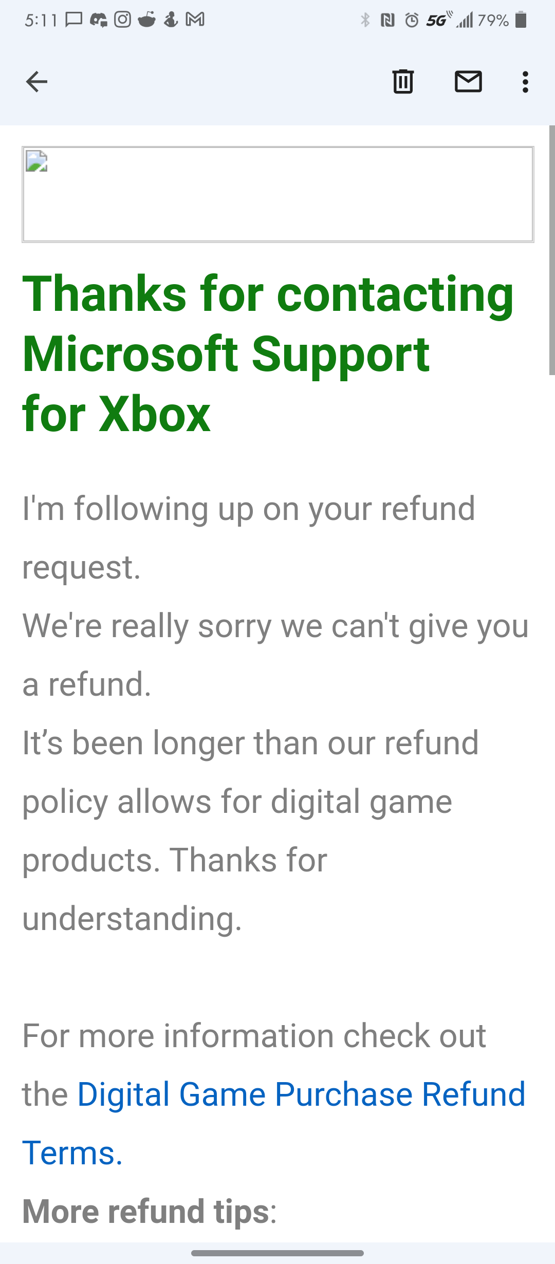 Requested refund on xbox