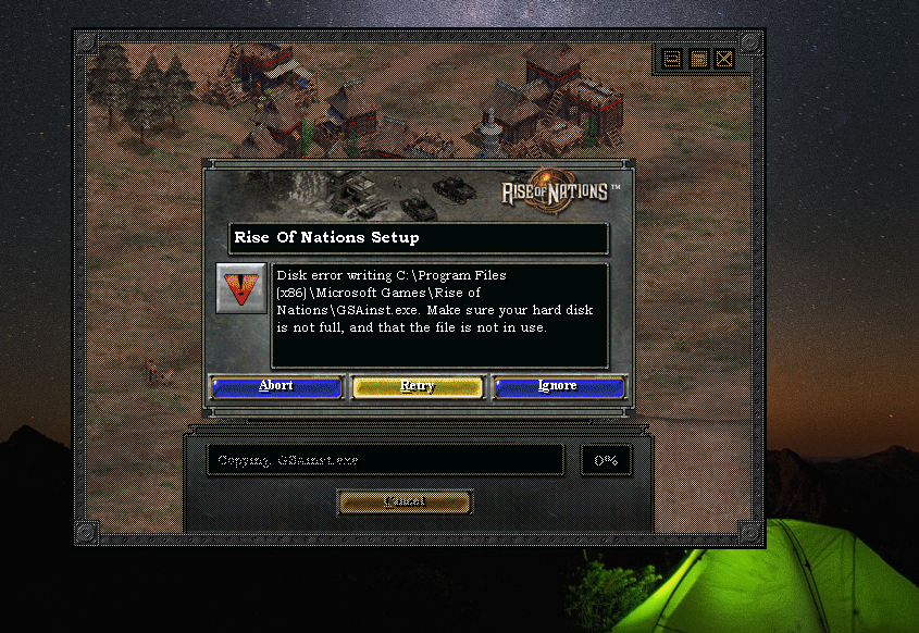 The Rise of nations game fix 