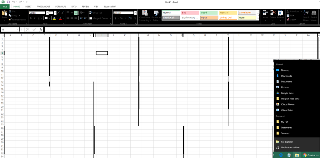 Excel là một công cụ vô cùng tiện ích nhưng nhiều khi sẽ có sự cố hằng ngày như black lines in Excel. Làm thế nào để khắc phục được sự cố này và tiếp tục sử dụng Excel một cách hiệu quả? Hãy xem hình ảnh liên quan để tìm hiểu nhé!