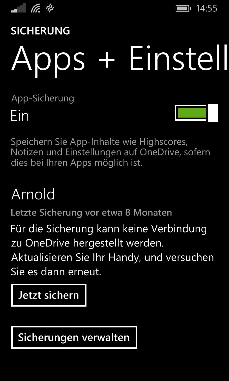Lumia 1020 One Drive Verbindung