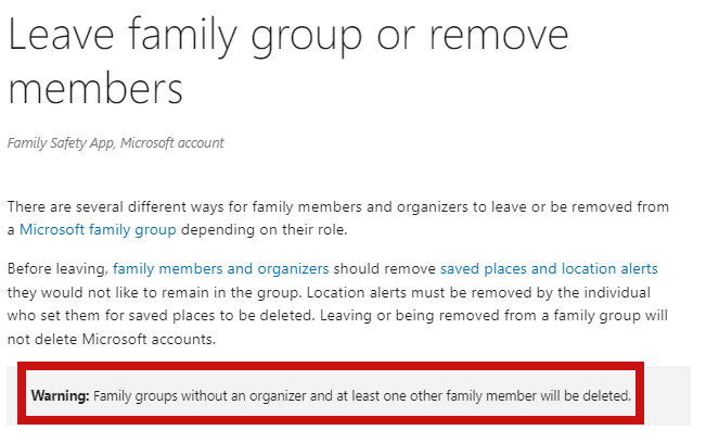 Cannot Leave A Family Group, Or Remove Members, I Am The Only ...