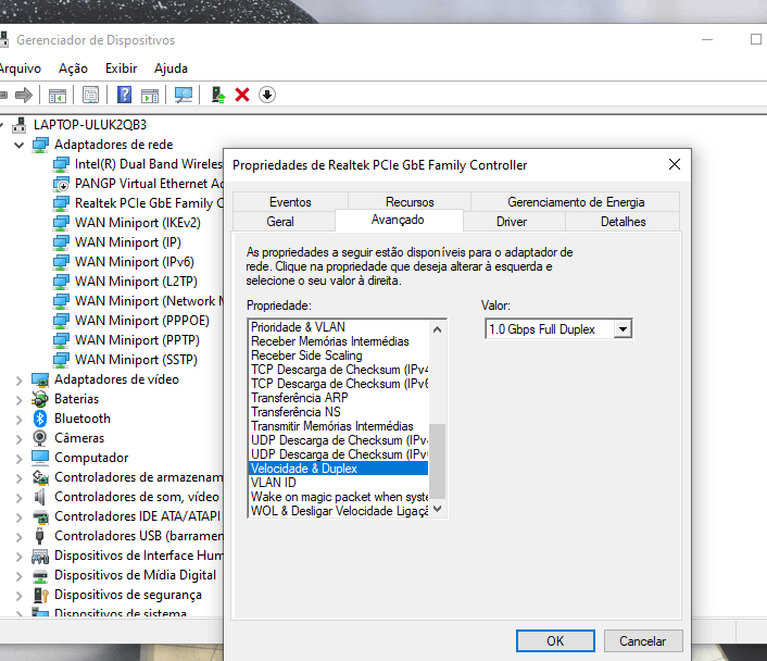 Desempenho Limitado Da Placa De Rede Realtek PCIe GbE. - Microsoft.