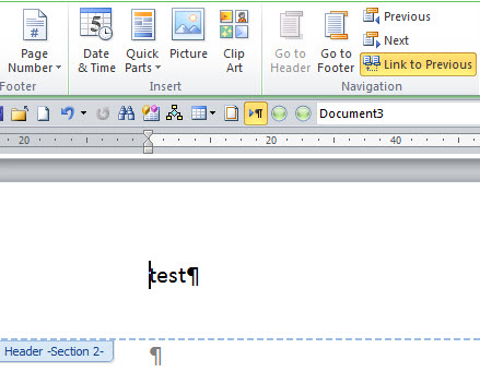 Multiple Headers and Footers on a Word Document, 