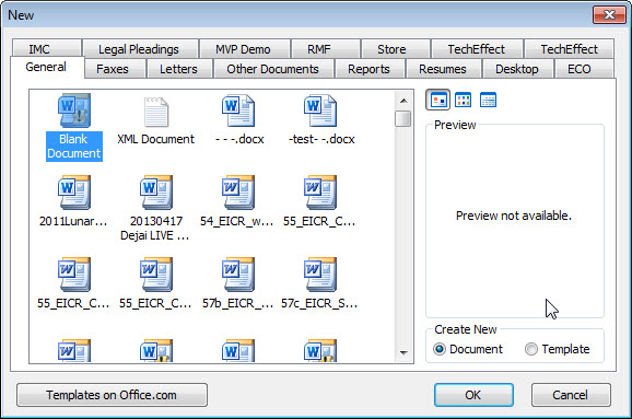 Microsoft Word Template File Location