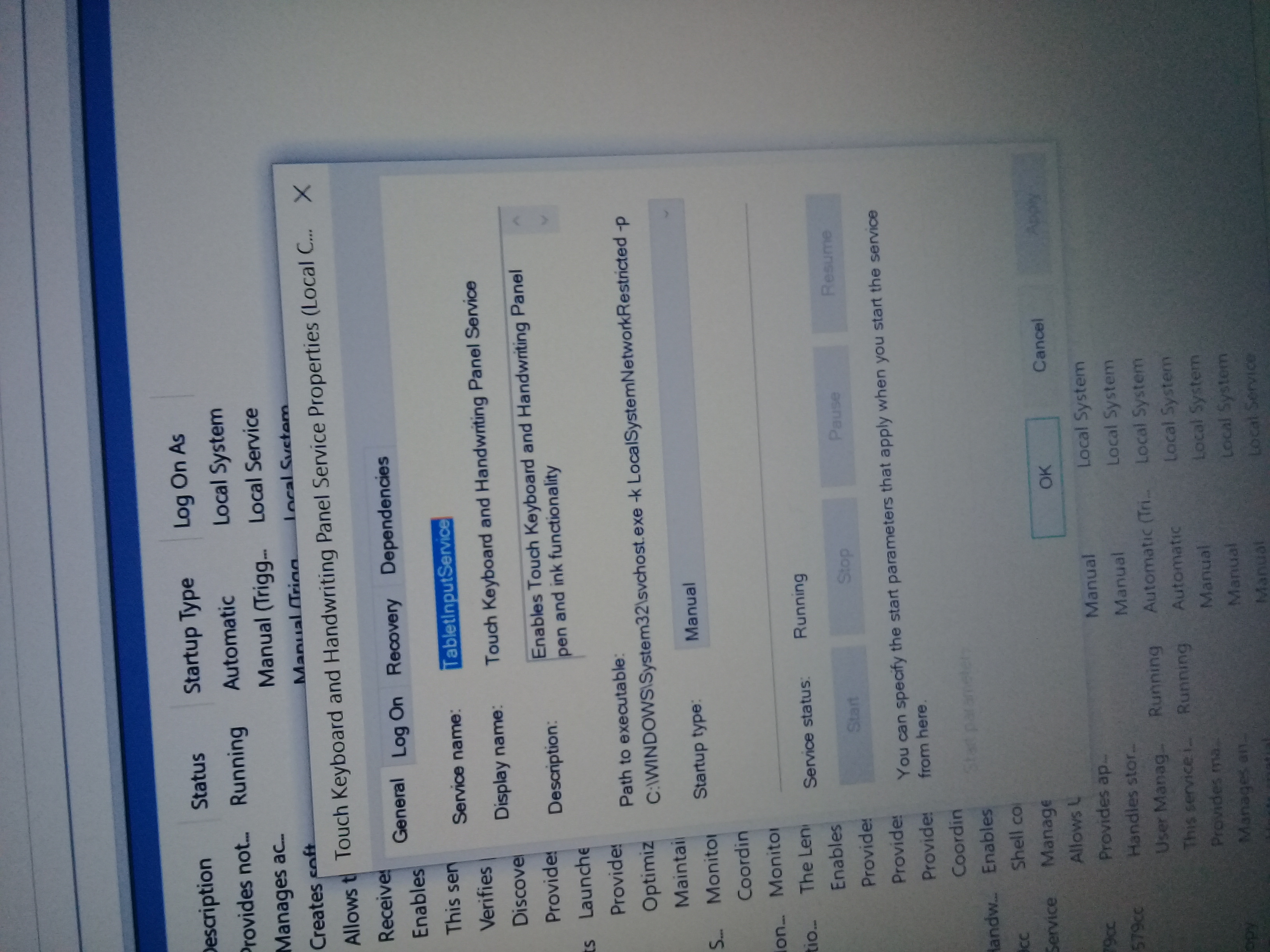 Touch keyboard not working in windows but it is working in safe mode