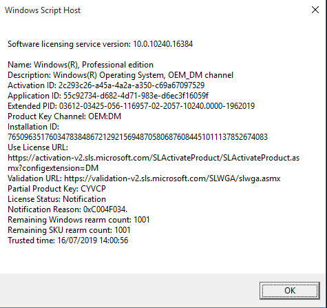 Windows 10 Pro OEM activation error - 0xC004C060 - Microsoft Community