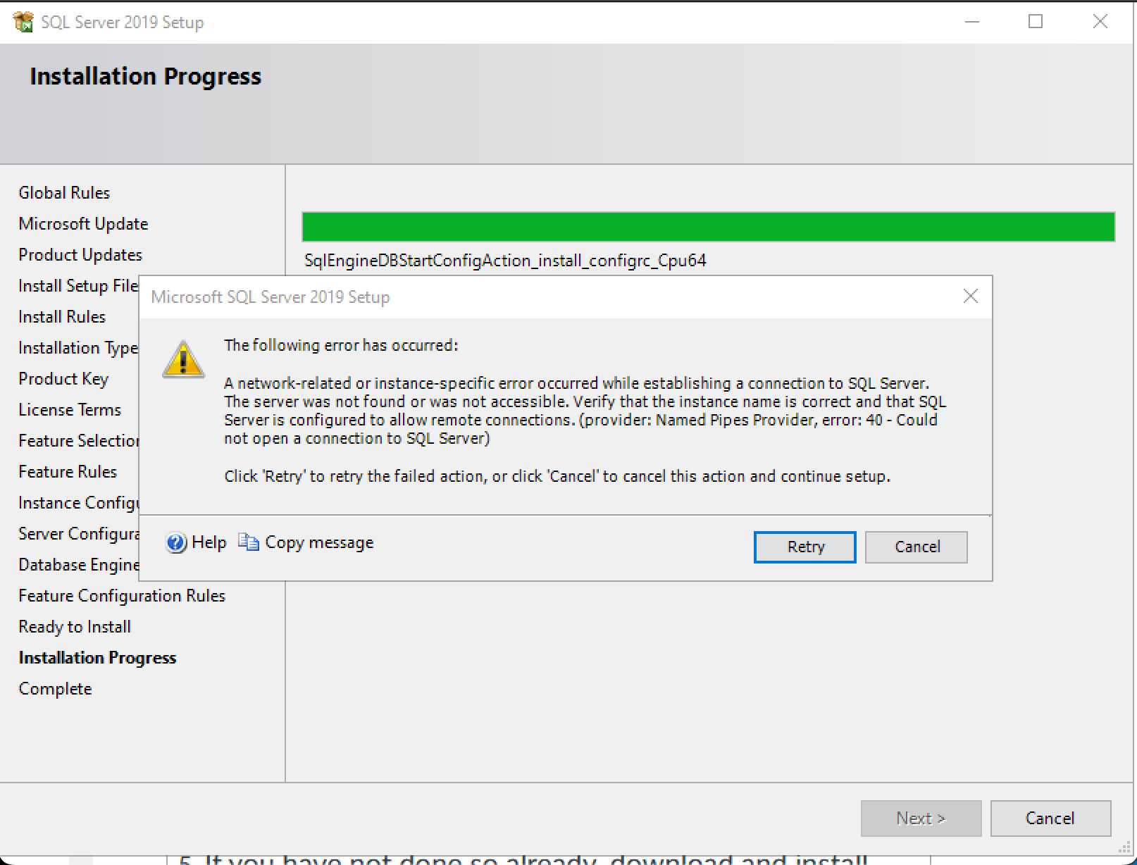 Error Installing SQL Server 2019 - Microsoft Community