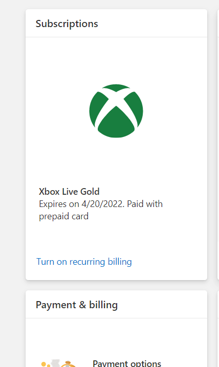 Xbox live store gold prepaid card