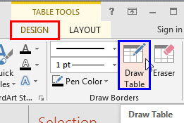 Where Is The Eraser For Tables On Word Mac