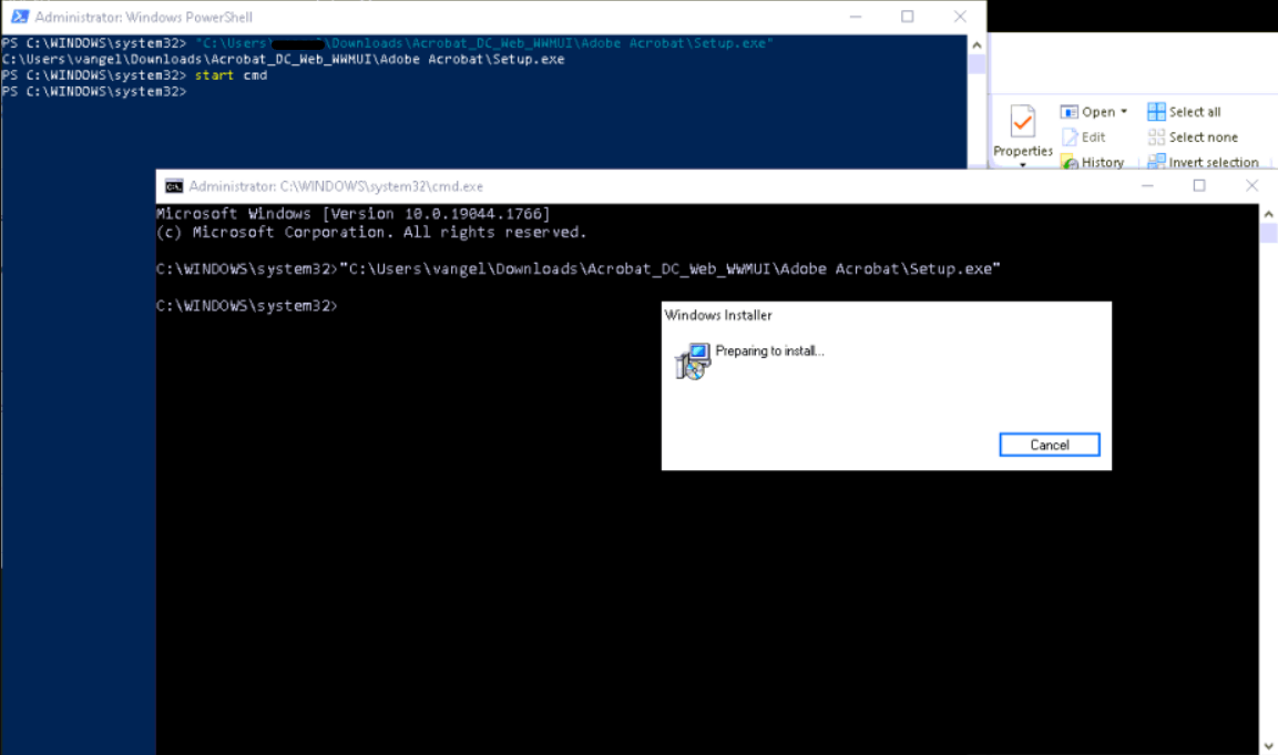 running a cmd within powershell - Microsoft Q&A