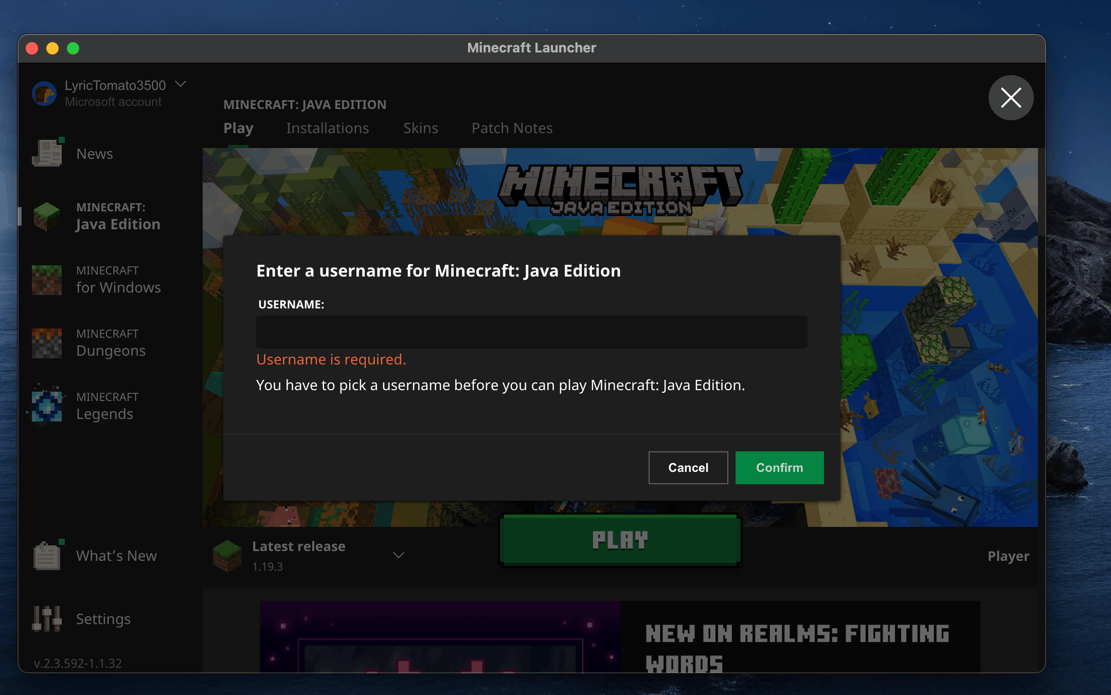 Having trouble using my username that I set up at minecraft.net as my  Minecraft name - Discussion - Minecraft: Java Edition - Minecraft Forum -  Minecraft Forum