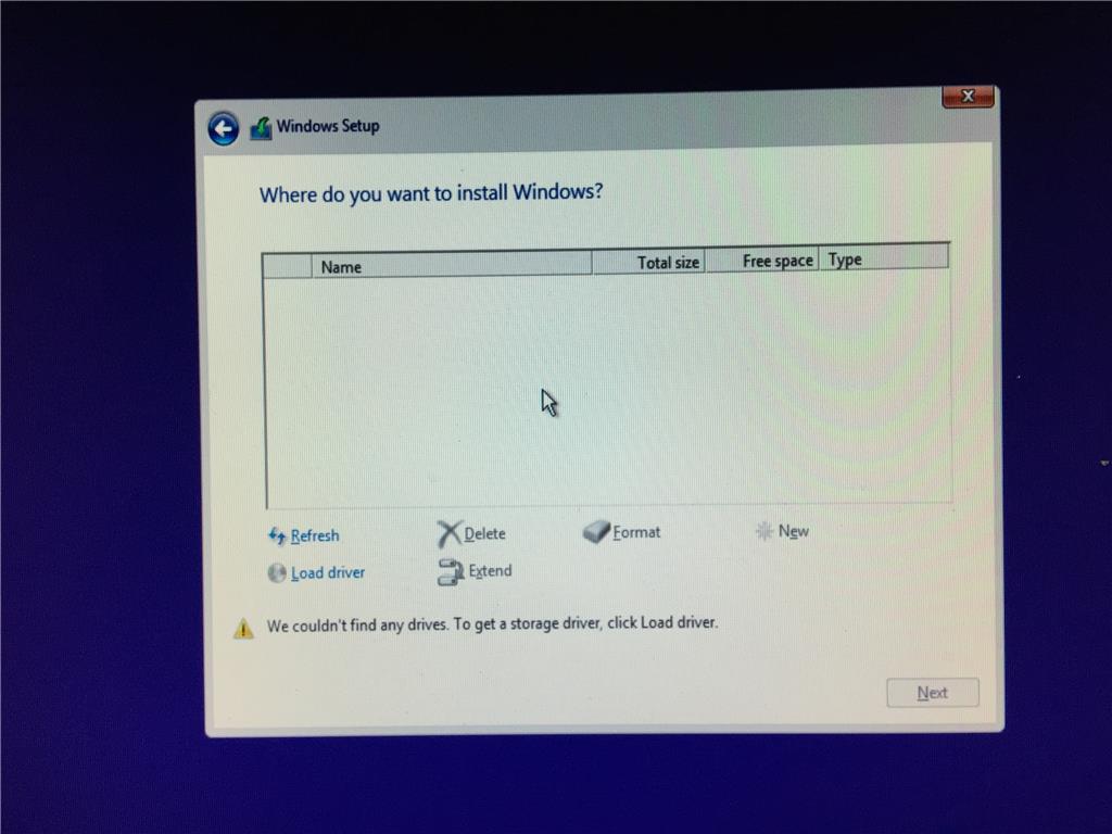 Hard drive does not appear for Win 15 Install - Microsoft Community
