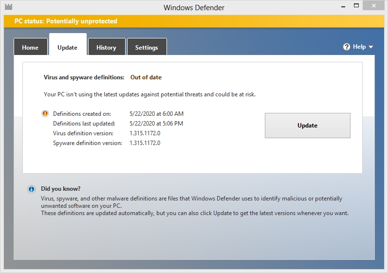 Windows Defender Failed To Update - Microsoft Community