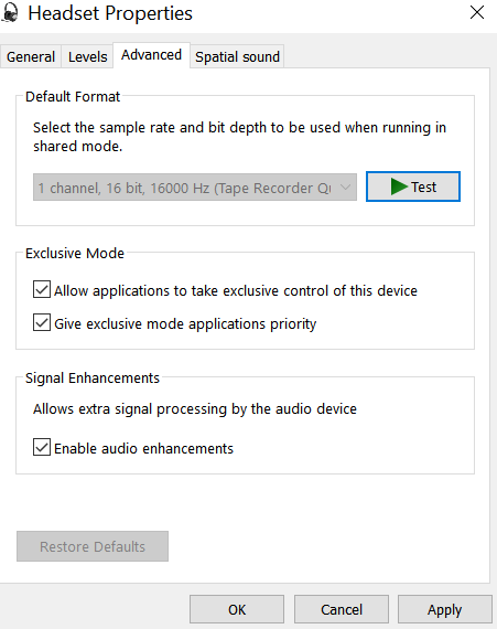 No voice output through sony earbuds while connected to pc