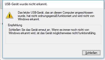 USB-Geräte werden nicht erkannt