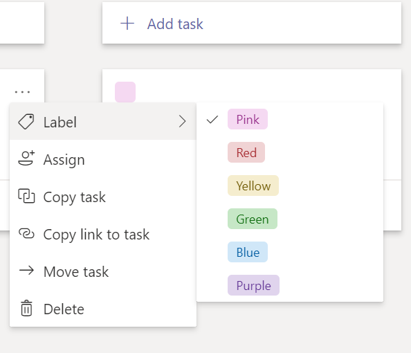 Tasks and Labels in MS Planner