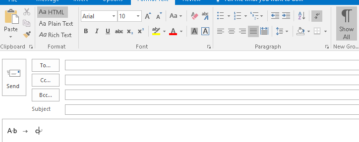 Word 2016 and Outlook 2016's mail editing window show newlines ...