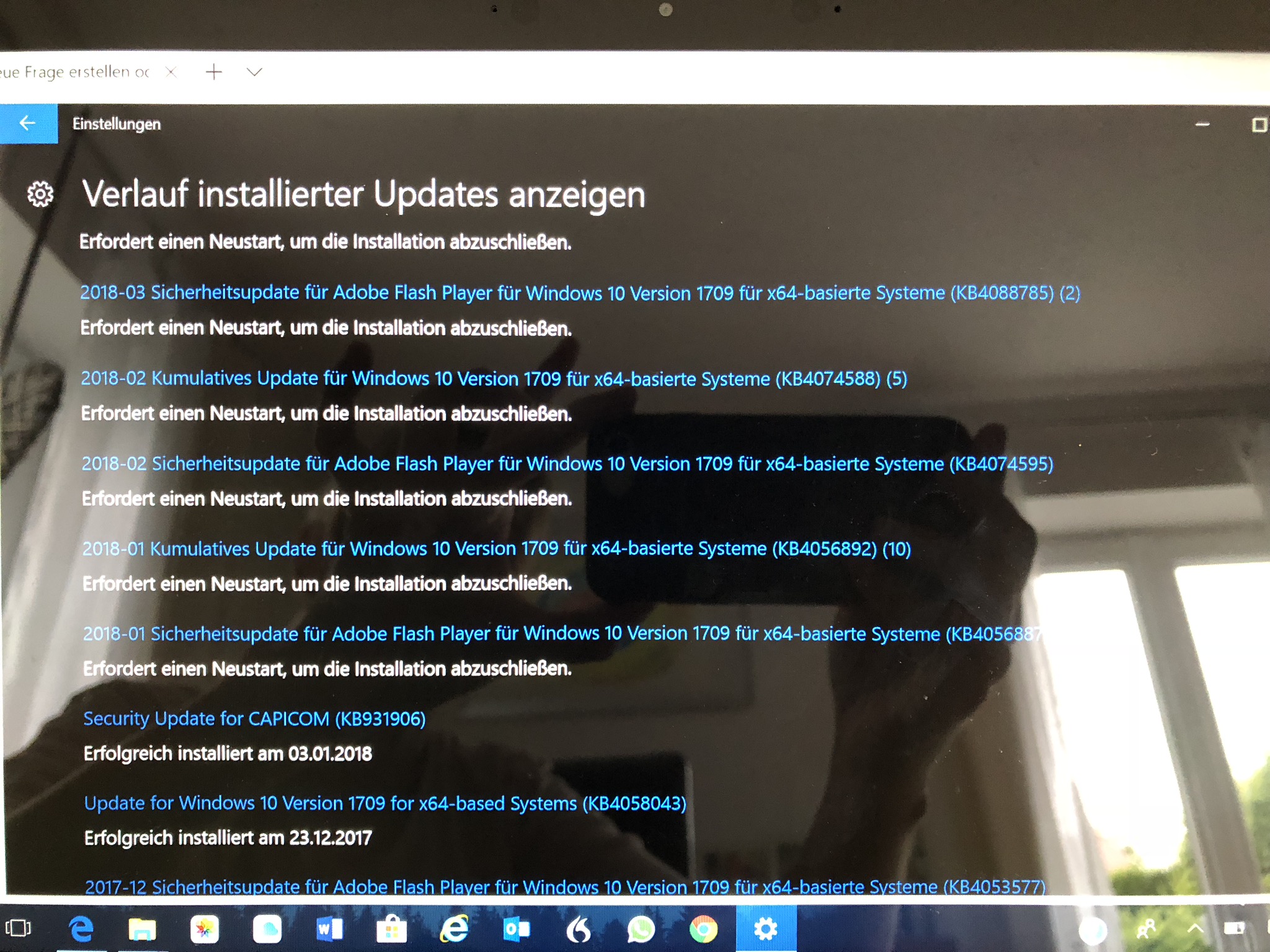 Verzweifel an der Update installationen