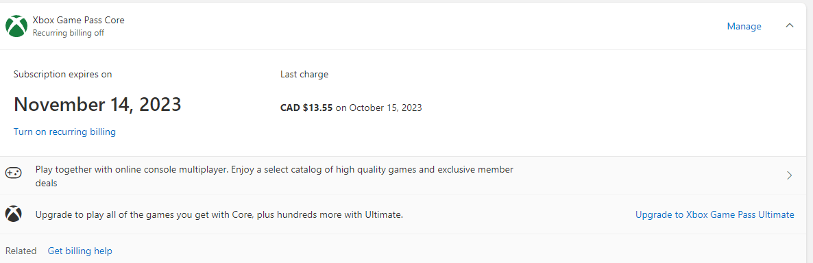 Xbox game pass core refund - Microsoft Community