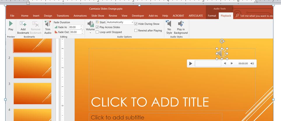 powerpoint slides automatically play