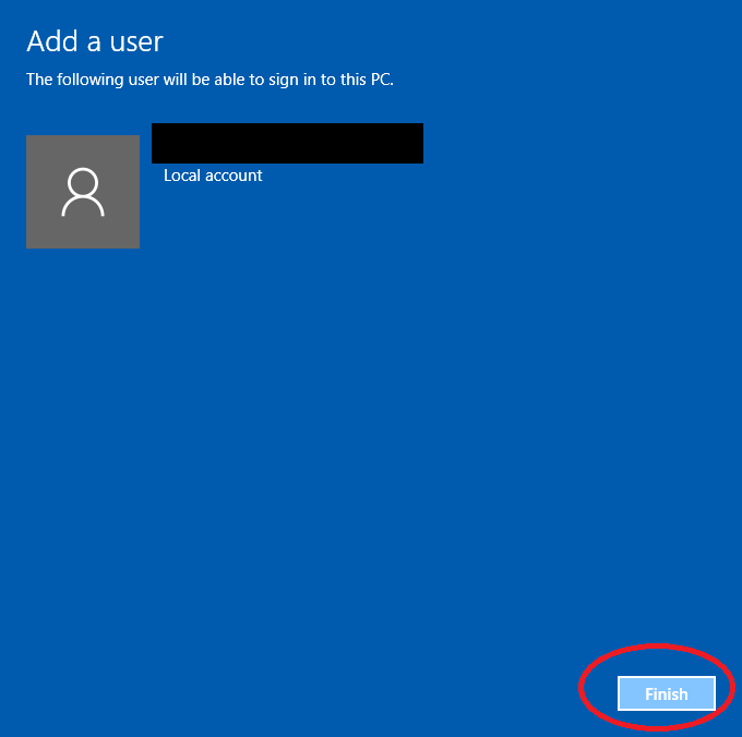 Windows 10 Add New Local User Fails with 