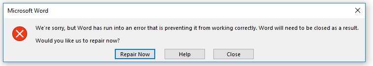 Word error problem. - Microsoft Community