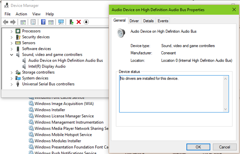 High Definition Audio Bus Driver Windows 10