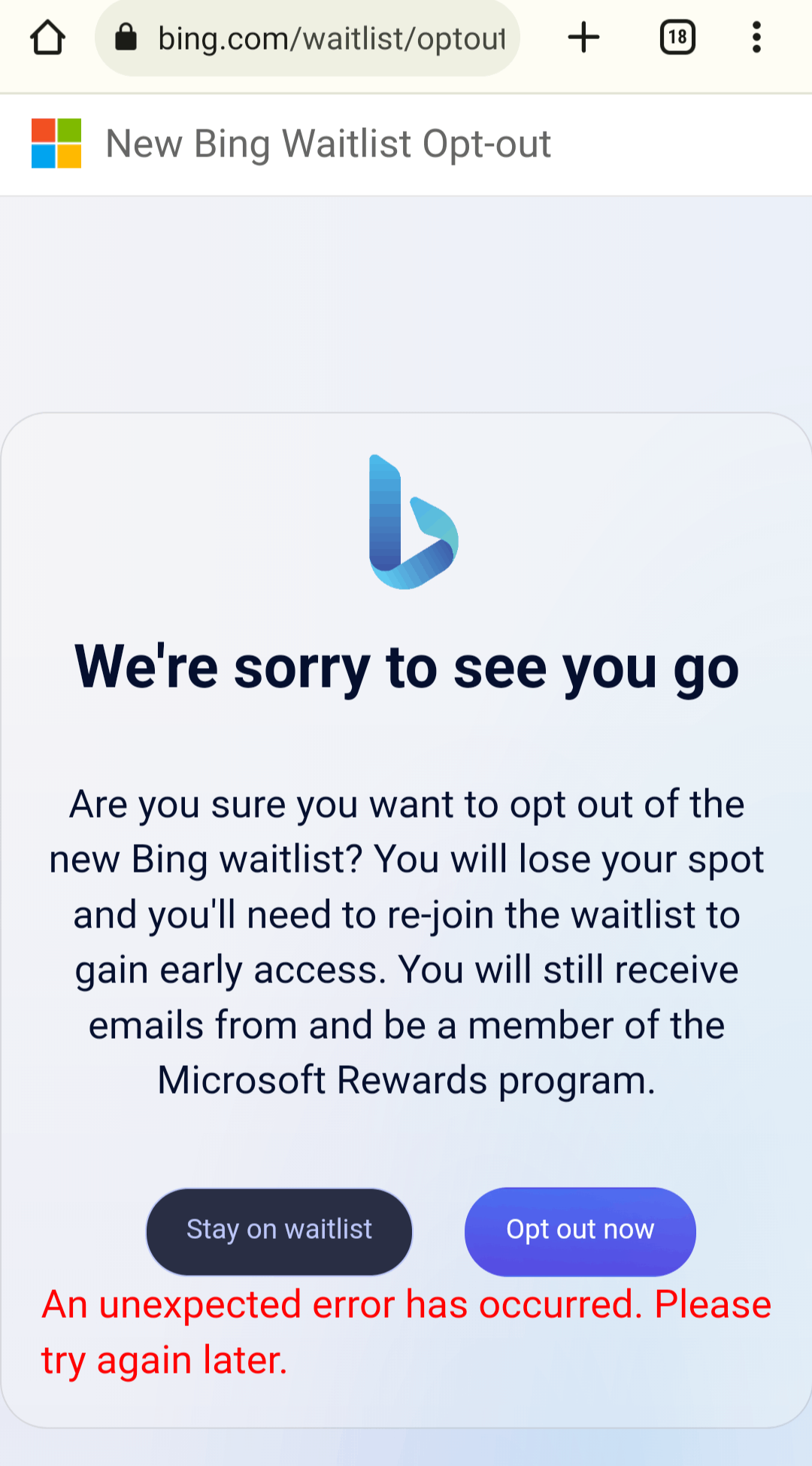 I Joined The New Bing Waiting Again, And Now I Can'T Access The New -  Microsoft Community