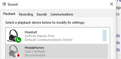 Fix for bluetooth headphones or speaker using hands-free audio when -  Microsoft Community