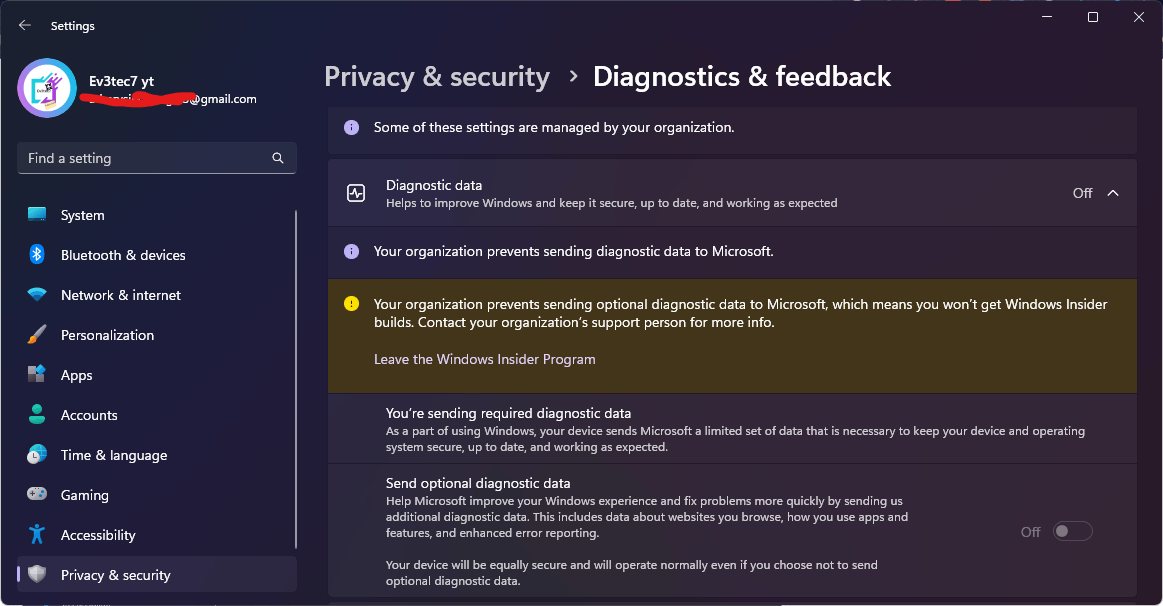 Windows 11 saying &ldquo;Some of these settings are managed by your 