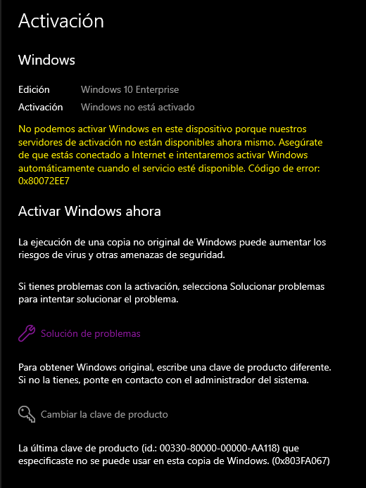 Mi Windows 10 Home cambió de repente a Enterprise - Microsoft