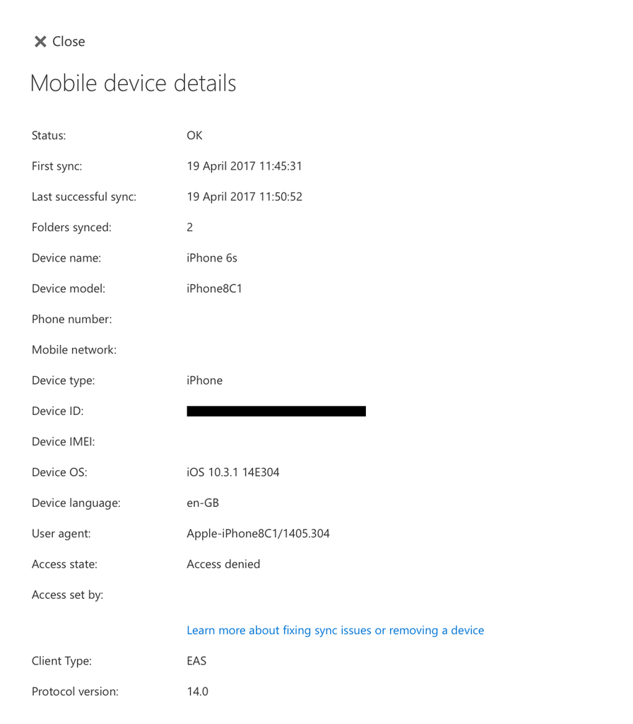 Eas sync issues with outlook email account on ios mail microsoft