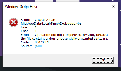 Operation did not complete successfully because the file contains a -  Microsoft Community