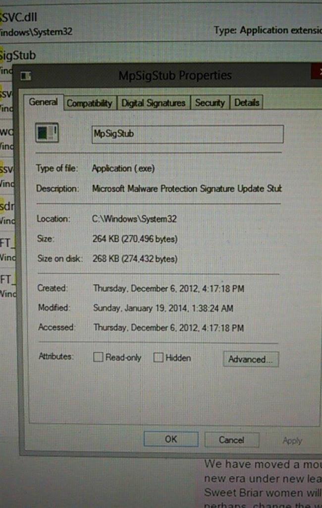Что за файл mpsigstub exe