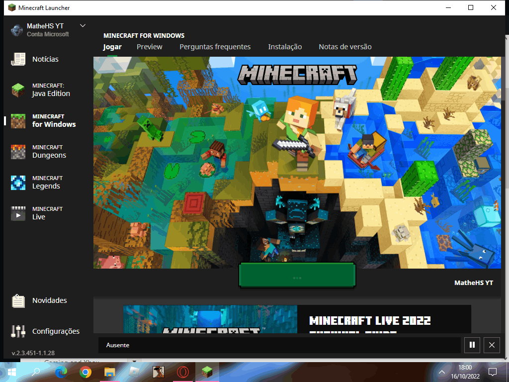 Minha barra de tarefas está me atrapalhando a jogar Minecraft Windows -  Microsoft Community