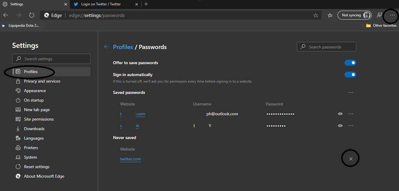 Save a Password in Edge after saying never save - Microsoft Community