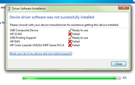 HP Laserjet CM1312MFP Can not scan - Microsoft