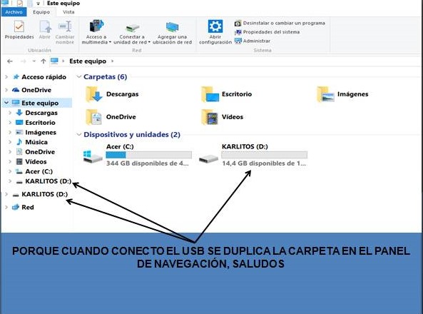 Incontable Recoger hojas Repelente Windows 10: Dispositivo duplicado en el Explorador de Archivos. - Microsoft  Community