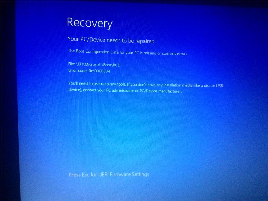 af løfte Nominering RECOVERY error code “0xc0000034" in Windows 10 - Microsoft Community