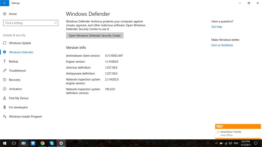 Windows Defender Offline Update