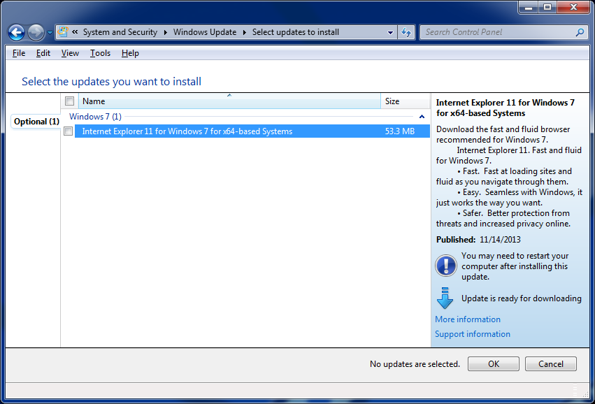 Internet Explorer 11 Fails To Install Windows 7 X64