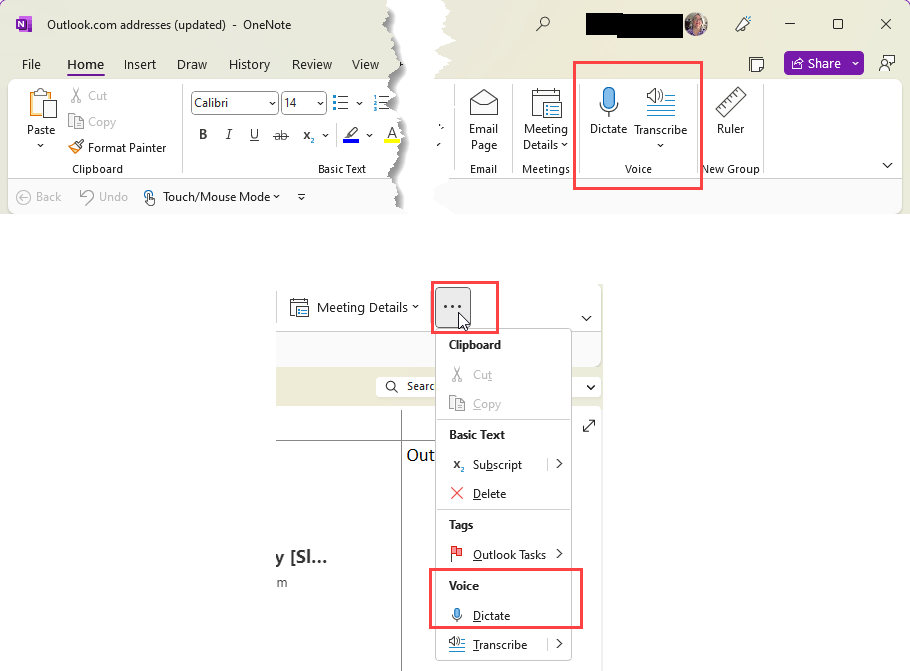 How Do I Get The Dictate Buttonfunction To Show In Onenote Desktop Microsoft Community 8041