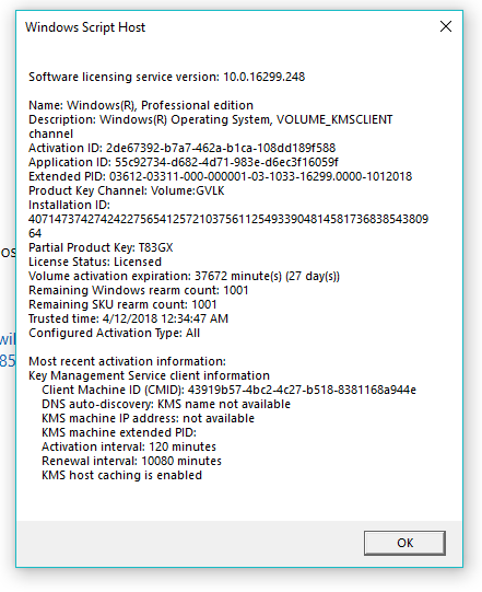 Windows Activation Error 0x803fa067 - Microsoft Community