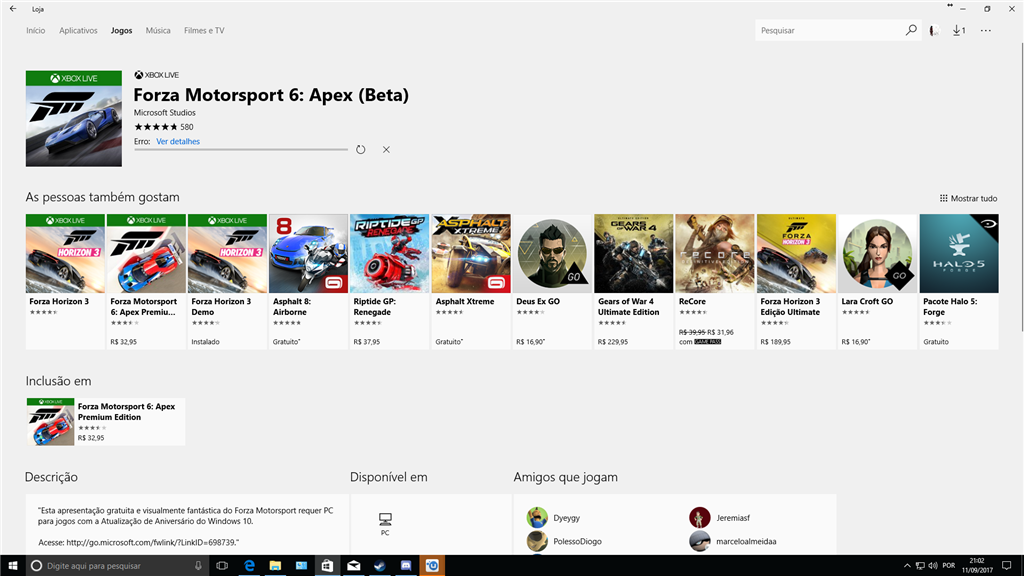 Erro na Windows Store não faz download de aplicativos e jogos - Microsoft  Community