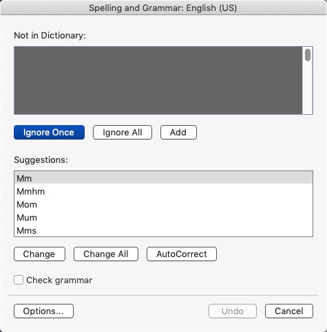 Problems with grammar check in microsoft word for mac