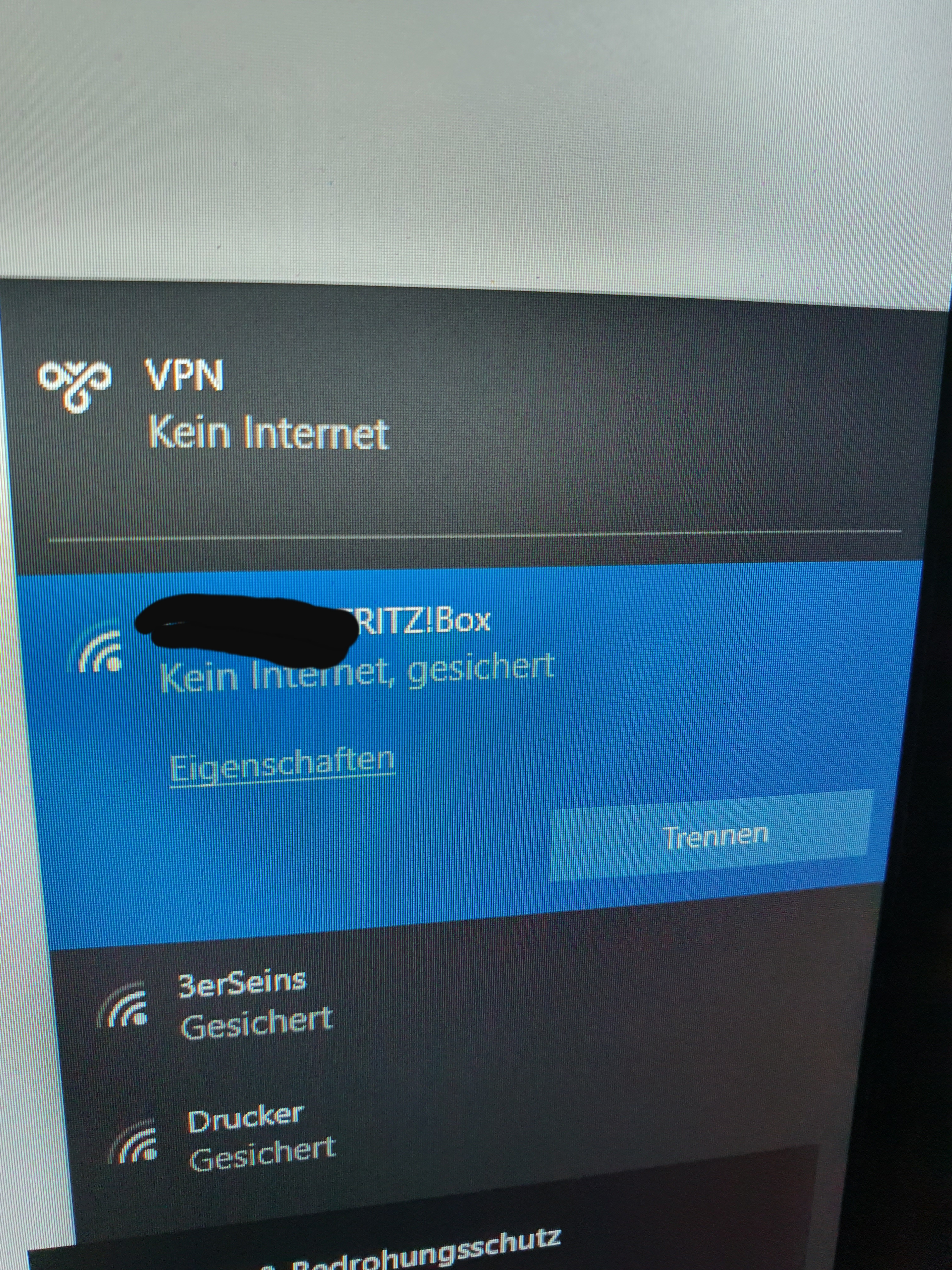 Keine Netzwerkadapter mehr verfügbar werden aber angezeigt